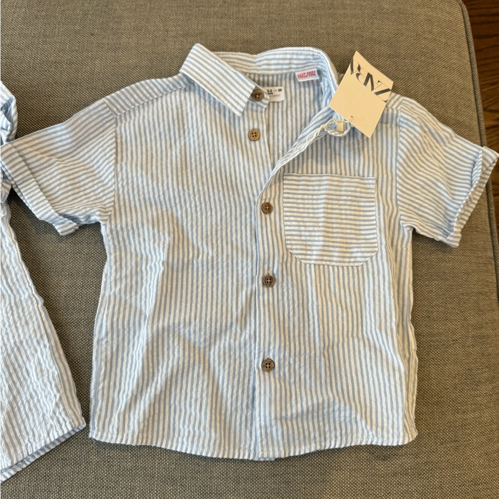 Zara blue and white stripe kids shirt. Size 2-3